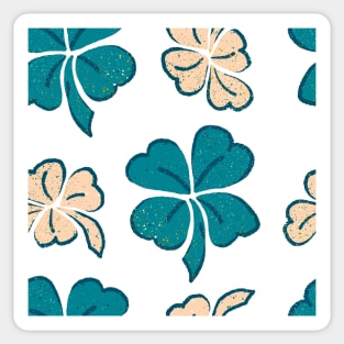 Green Lucky Clover Shamrock Pattern Sticker